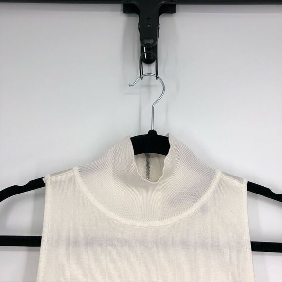 White House Black Market Cold-Shoulder Mock Neck Sweater White Size Medium - Picture 5 of 9